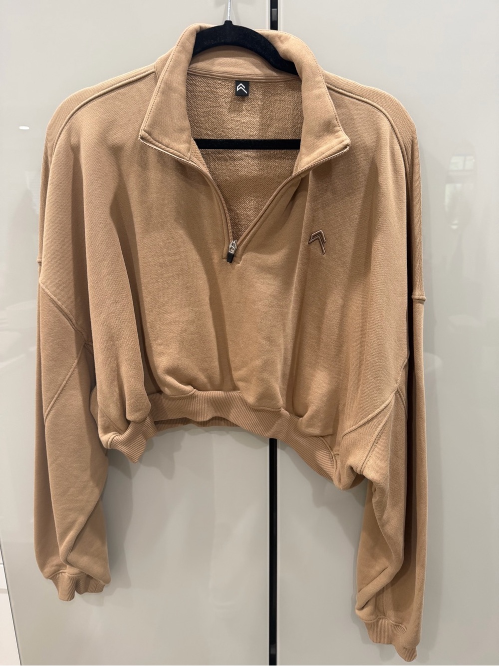 Oner Active Cropped Half-Zip Sweatshirt - Tan